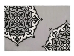 Tapete 200 X 290 Cm Em Polipropileno Cinza E Preto - Rosia