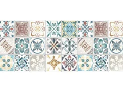 Tapete De Corredor Em Vinil Efeito Azulejo De 66 X 160 Cm Multicolor - Santander