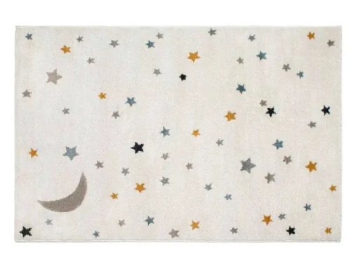 Tapete De Criança 100 X 150 Cm Em Polipropileno Bege, Azul E Amarelo - Moony