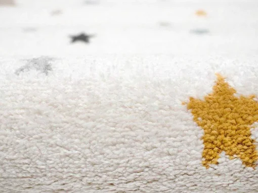 Tapete De Criança 100 X 150 Cm Em Polipropileno Bege, Azul E Amarelo - Moony