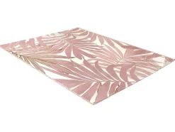 Tapete De Interior Ou De Exterior Etnico Motivos Folhas 150 X 200 Cm Cor-De-Rosa - Roceta