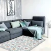 Tapete De Vinil Efeito Azulejo Com Flores De 120 X 180 Cm - Florita
