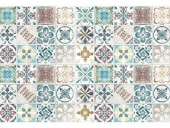 Tapete Em Vinil Efeito Azulejo De 120 X 180 Cm Multicolor - Santander