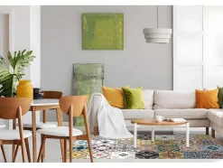Tapete Em Vinil Efeito Mosaico Hidraulico Rica - 120X180 Cm - Multicolor