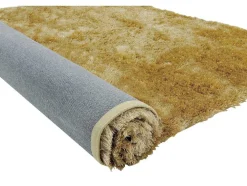 Tapete Felpudo Cor Dourado De 200 X 290 Cm - Glitter