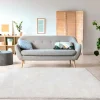 Tapete Felpudo De Pelos Compridos 160 X 230 Cm Branco - Milinio
