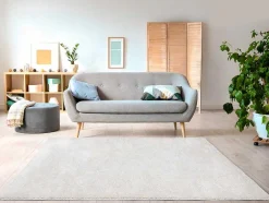Tapete Felpudo De Pelos Compridos 160 X 230 Cm Branco - Milinio