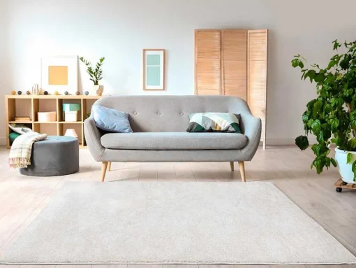 Tapete Felpudo De Pelos Compridos 160 X 230 Cm Branco - Milinio