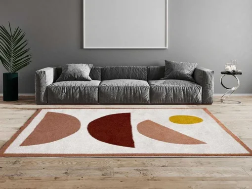 Tapete Felpudo Design Com Motivos Abstratos 160 X 230 Cm Multicolor - Mynio