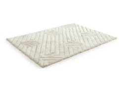 Tapete Shaggy De Pelo Comprido Com Relevo 160X230 Cm Branco-Sujo - Maze