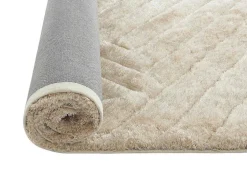 Tapete Shaggy De Pelo Comprido Com Relevo 160X230 Cm Branco-Sujo - Maze