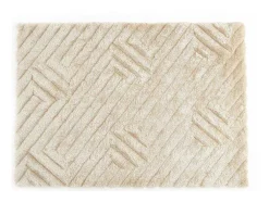 Tapete Shaggy De Pelo Comprido Com Relevo 160X230 Cm Branco-Sujo - Maze
