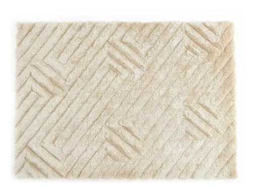 Tapete Shaggy De Pelo Comprido Com Relevo 160X230 Cm Branco-Sujo - Maze