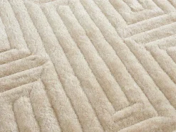 Tapete Shaggy De Pelo Comprido Com Relevo 160X230 Cm Branco-Sujo - Maze