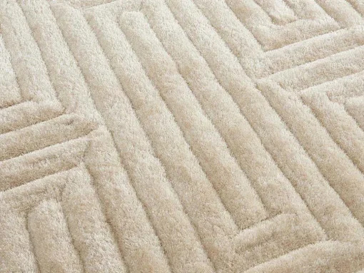 Tapete Shaggy De Pelo Comprido Com Relevo 160X230 Cm Branco-Sujo - Maze