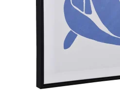 Tela Impressa Emoldurada Mulher De 60 X 80 Cm Com Moldura Em Madeira Cor Azul E Bege - Lolia