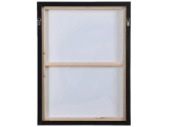 Tela Impressa Emoldurada Mulher De 60 X 80 Cm Com Moldura Em Madeira Cor Azul E Bege - Lolia