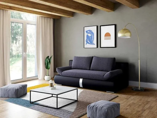 Tela Impressa Emoldurada Mulher De 60 X 80 Cm Com Moldura Em Madeira Cor Azul E Bege - Lolia