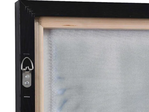 Tela Impressa Emoldurada Mulher De 60 X 80 Cm Com Moldura Em Madeira Cor Azul E Bege - Lolia