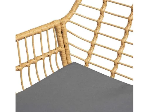 Tiga Mobiliário De Jardim Conjunto Em Resina Tecida 4 Assentos - Almofadas Cinzentas