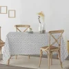 Toalha De Mesa 100% Algodao Resistente A Nodoas Com Desenho Geometrico Cinzento