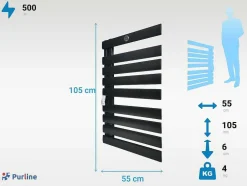 Toalheiro Eletrico De 500 W Com Ecra Led E Wifi