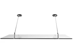 Toldo De Porta Em Aco Inoxidavel 150 X 100 Cm Liso Inclinavel Prateado - Rami