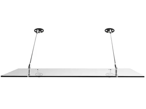 Toldo De Porta Em Aco Inoxidavel 150 X 100 Cm Liso Inclinavel Prateado - Rami
