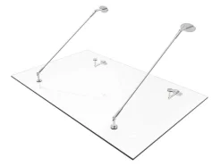 Toldo De Porta Em Aco Inoxidavel 150 X 100 Cm Liso Inclinavel Prateado - Rami