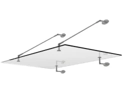 Toldo De Porta Em Aco Inoxidavel 150 X 100 Cm Liso Inclinavel Prateado - Rami