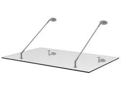 Toldo De Porta Em Aco Inoxidavel 150 X 100 Cm Liso Inclinavel Prateado - Rami