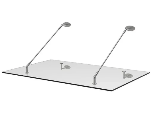 Toldo De Porta Em Aco Inoxidavel 150 X 100 Cm Liso Inclinavel Prateado - Rami