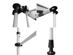 Toldo De Varanda Chene 2 1,2M - Tecido Listrado Branco/Cinzento E Moldura Branca