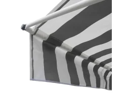 Toldo De Varanda Chene 3 1,2M - Tecido Riscado Branco/Cinzento E Moldura Branca