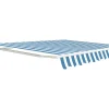 Toldo Retratil Manual Paleas 3,95 X 2,5 M - Verde Azulado E Branco