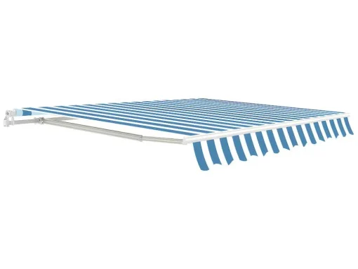 Toldo Retratil Manual Paleas 3,95 X 2,5 M - Verde Azulado E Branco