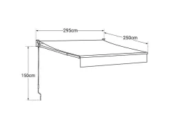 Toldo Saule 2,95 2,5M - Tecido Cinzento E Estrutura Cinzenta