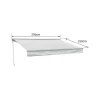 Toldo Saule 2,95 2,5M Com Semi-Canopia - Tecido Listrado Branco/Cinzento E Estrutura Branca