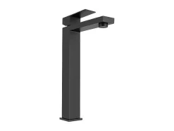 Torneira Misturadora Mecanica Quadrada Em Inox Escovado Preto Mate A31 Cm - Canilas