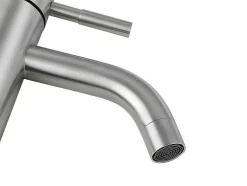 Torneira Misturadora Mecanica Arredondada Em Inox Cor Niquel Escovado A29,6 Cm - Salavan