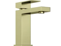 Torneira Misturadora Mecanica Quadrada A15,7 Cm Dourado Acabamento Acetinado - Vipava
