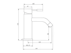 Torneira Misturadora Mecanica Arredondada Em Inox Escovado Preto Mate A17 Cm - Salavan
