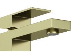 Torneira Misturadora Mecanica Quadrada A15,7 Cm Dourado Acabamento Acetinado - Vipava