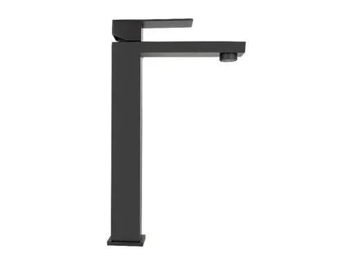 Torneira Misturadora Mecanica Quadrada Em Inox Escovado Preto Mate A31 Cm - Canilas