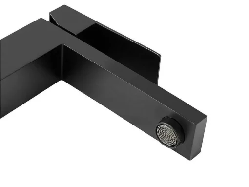 Torneira Misturadora Mecanica Quadrada Em Inox Escovado Preto Mate A31 Cm - Canilas