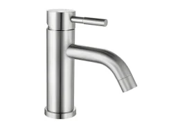 Torneira Misturadora Mecanica Arredondada Em Inox Cor Niquel Escovado A17 Cm - Salavan
