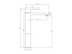 Torneira Misturadora Mecanica Quadrada Em Inox Escovado Preto Mate A31 Cm - Canilas
