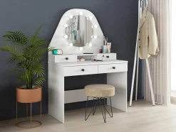 Toucador Gabriela - Espelho Com Leds E Arrumação - Branco