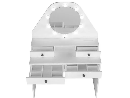 Toucador Gabriela - Espelho Com Leds E Arrumação - Branco
