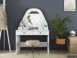 Toucador Gabriela - Espelho Com Leds E Arrumação - Branco